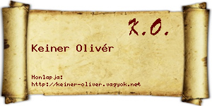 Keiner Olivér névjegykártya